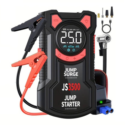 Car Jump Starter Air Compressor With Power Bank Portable - 