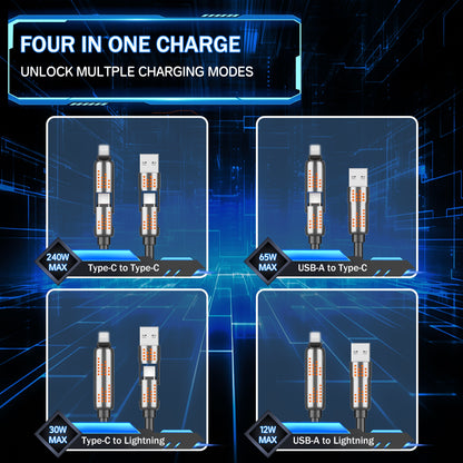 4-in-1 USB-C Cable - Fast PD 5A Charging