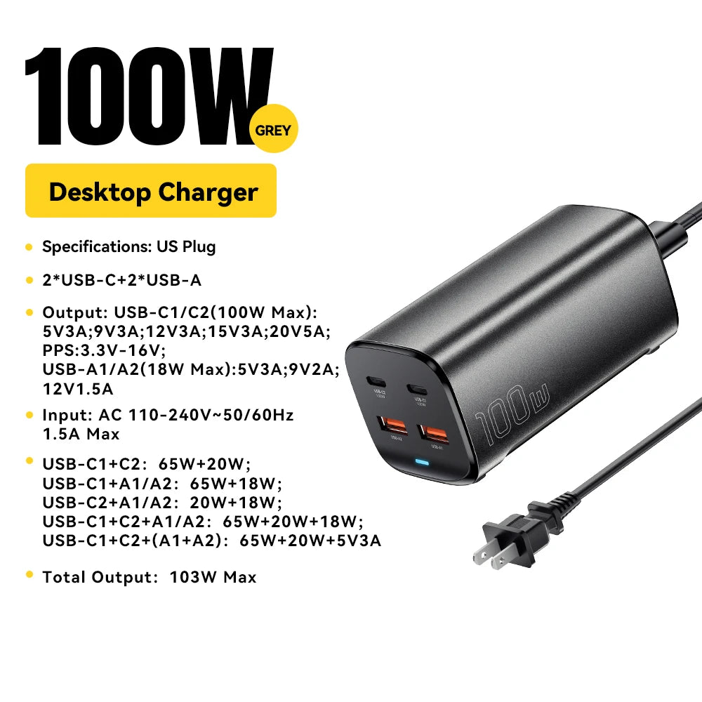 100W USB-C GAN Fast Charger | 100W GAN Charger with Quick Charge 4.0 | USB-C 100W PD Desktop Charger |  100W Multi-Port GAN Charging Adapter | High-Speed 100W USB-C Charger | 100W Fast Charging GAN Power Adapter
 | USB-C Quick Charge 4.0 GAN Charger | PD Fast Charger – 100W GAN Tech | 100W GAN USB-C Power Hub 