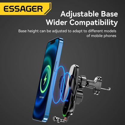 Essager Qi 15W Wireless Charger Car Phone Holder Air Vent Mount - 