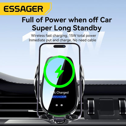 Essager Qi 15W Wireless Charger Car Phone Holder Air Vent Mount - 