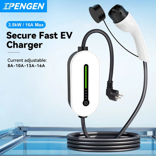 IPENGEN EV Portable Charger Type2 /GBT Plug Connector 16A 1Phase 3.5KW Type1 3.5m Wallbox Charging Station for Electric Vehicle - 