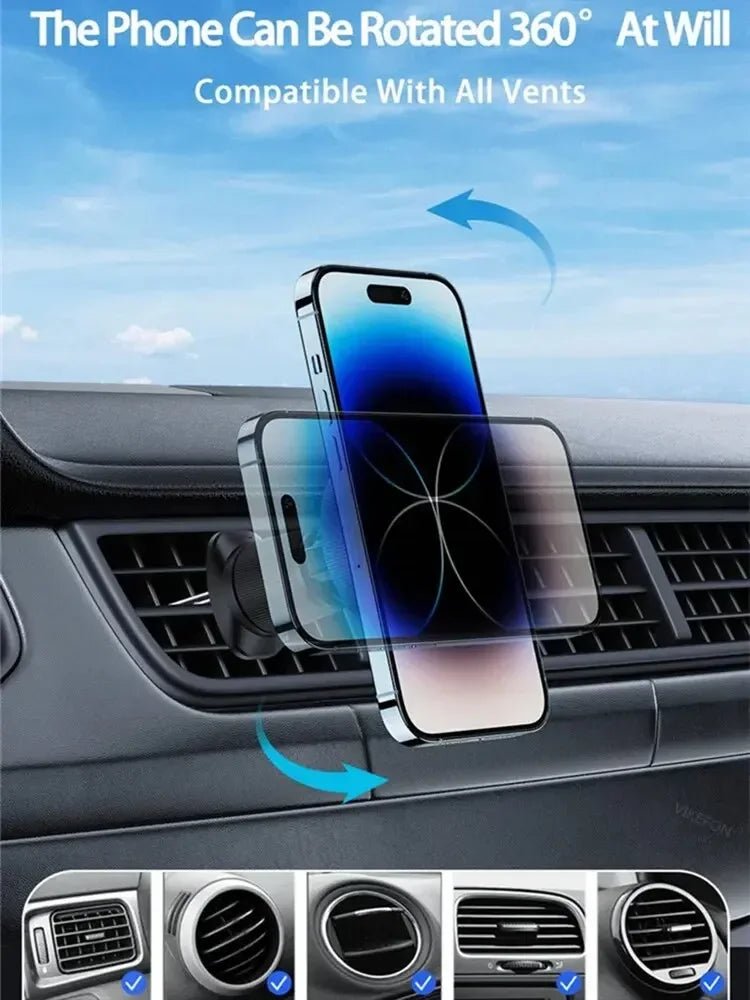Magnetic Wireless Car Charger Mount Fast Charging Station for iPhone 16 15 14 13 12 Pro Max - 