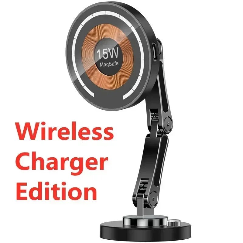 Magnetic Wireless Charger Car Phone Holder 15W Fast Charge - 