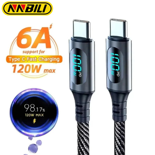 NNBILI PD100W USB A Type C to USB C Fast Charge Cable - 