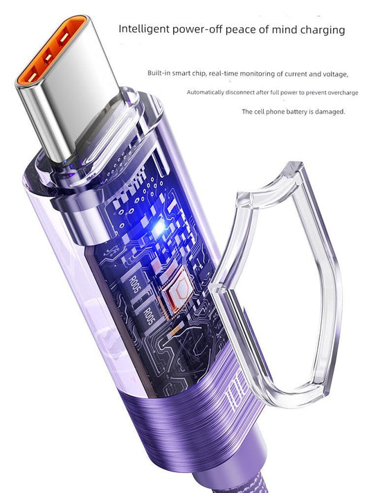 Toocki Tuqi USB Type - C Cable 100W Super Fast Charge Automatic Power off for Huawei 6A Honor Oppo Xiaomi Vivo Charger Mate60pro Android 50tpyec Flash Charger - 